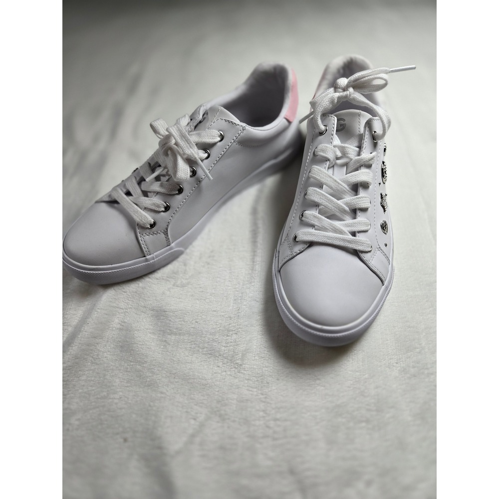 GBG Los Angeles Womens White Pink Embellished Fashion Sneakers Size 10M G-Backer